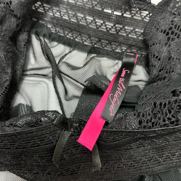 Seven Til Midnight - Y2K lace sheer open front lingerie top - size M - Picture 6 of 7